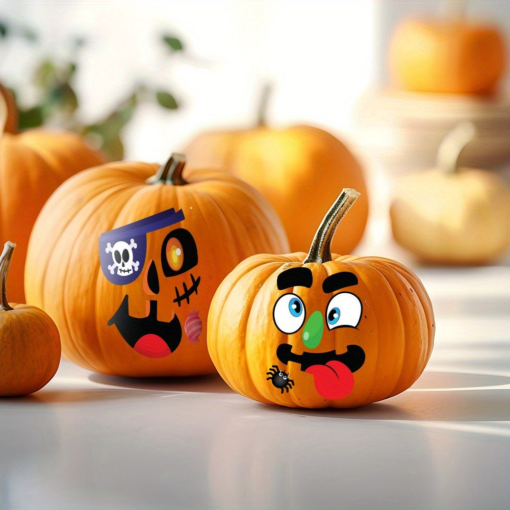 No-Carve Pumpkin Face Sticker Kit with 18 Sheets, 12 Pictured Designs and Up to 40 Face Layouts — image 2