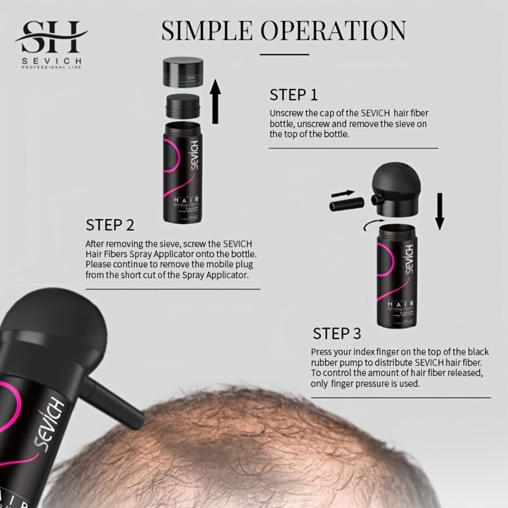 Compact Two-Piece Hair Fiber Set with Spray-Head Containers in Black, Dark Brown or Medium Brown — image 4