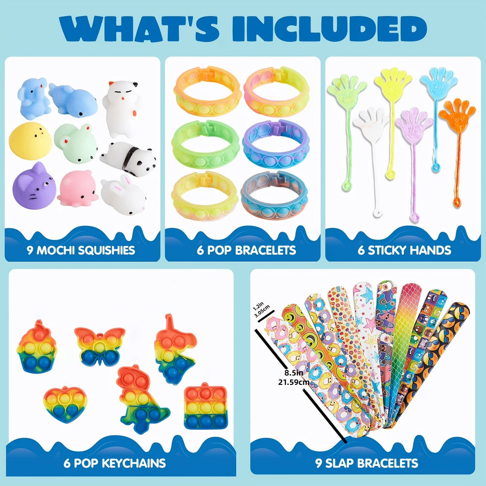 Party Favors Toys 60 Pack, 9 Styles Bulk Fidget Toy Set for Kids, Goodie Bag Fillers, Birthday Party Prizes — image 2