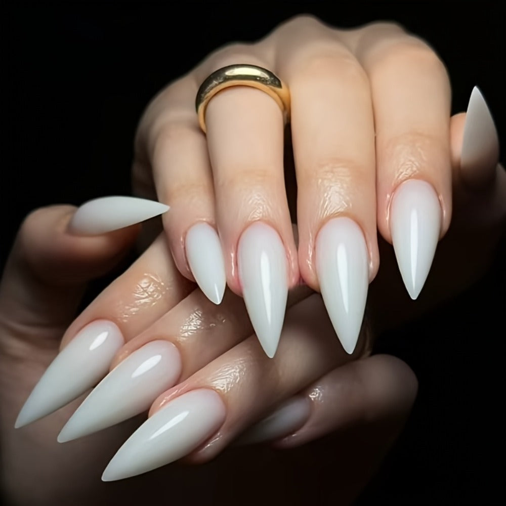 Press On Nails 10-Piece Cream Cat-Paw Set with Handmade 3D Design, Soft Matte or Glossy Finish — image 2