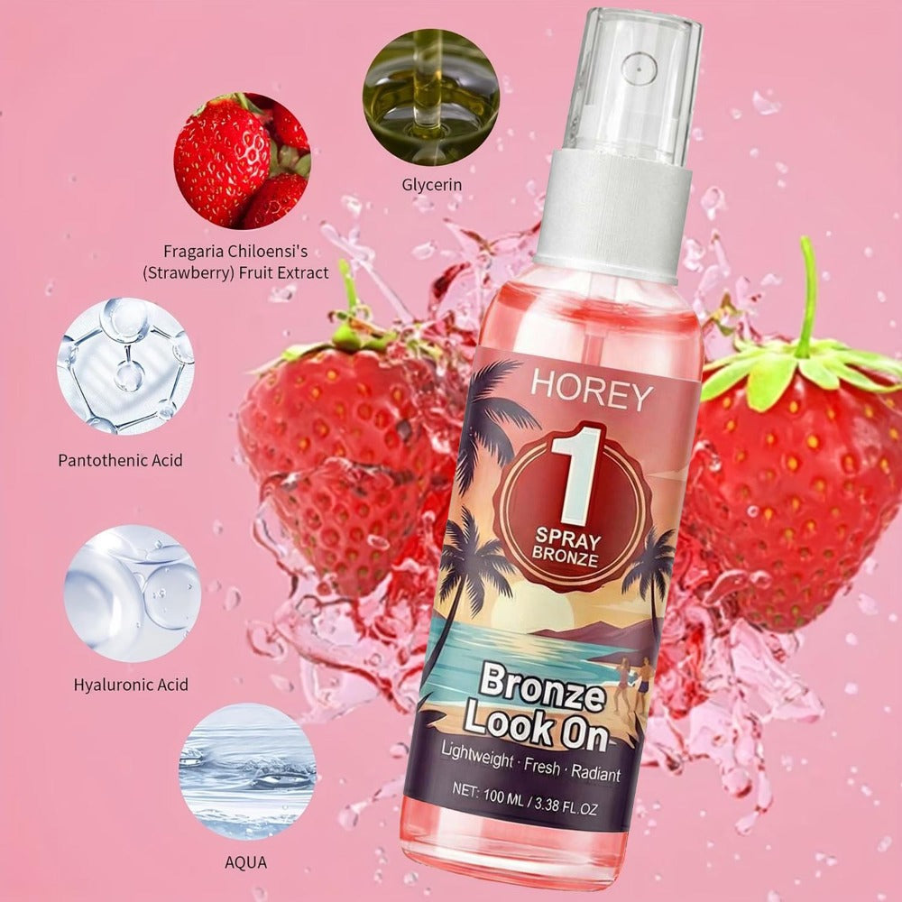 Strawberry-Scented Self-Tanning Spray 100ml in Clear Pump Bottle for Gradual Body Color Application — image 5