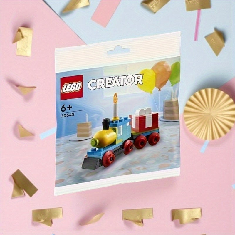 Birthday Train Building Set 30642, Mini Brick Creator Kit with Cake Balloons & Gifts for Parties, Celebrations and Guest Favo