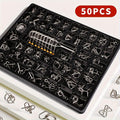 Metal Brain Teaser Puzzle Set 50 Pack, Golden Unlock Iron Chain Link Toys, Nine Rings Kongming Lock — image 8