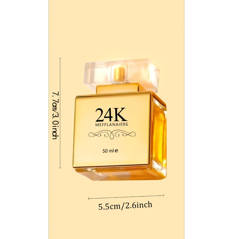 24K Gold Women's Eau de Toilette Perfume 1.69 oz Fresh Vanilla Scent - Luxurious Gold Bottle for Bath Time, Home Spa and Pers