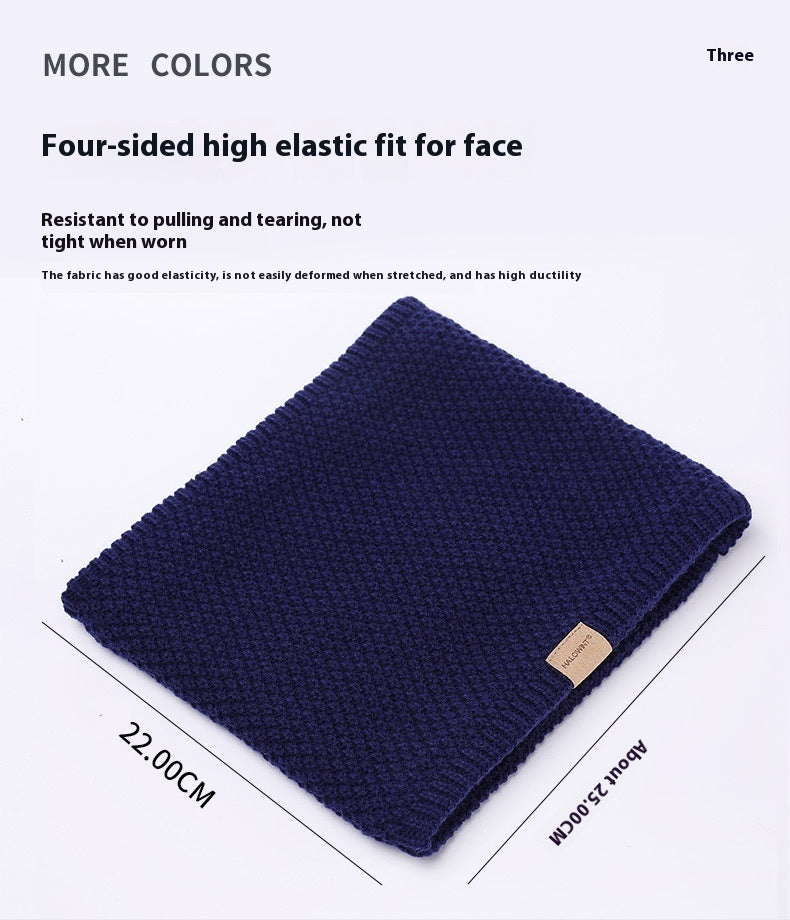 Plain Knitted Scarf Outdoor Velvet Padded Suit Neck Neck Protection Bandana