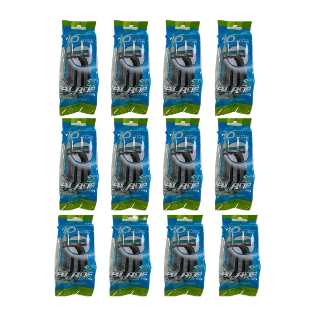 Disposable Razors Bulk 120 Pack Double Blade Stainless Steel – Fresh Smooth Close Shave for Men & Women, Face Legs Underarms 