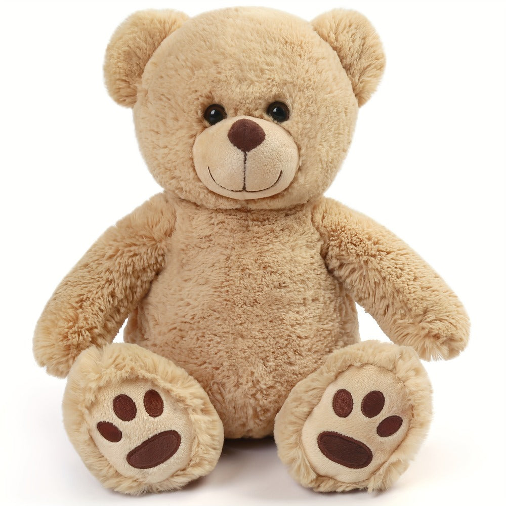 Plush Toy Soft Brown Teddy Bear in 10-Inch or 12-Inch Sizes with Classic Paw-Pad Details for Character Display, Room Decor an