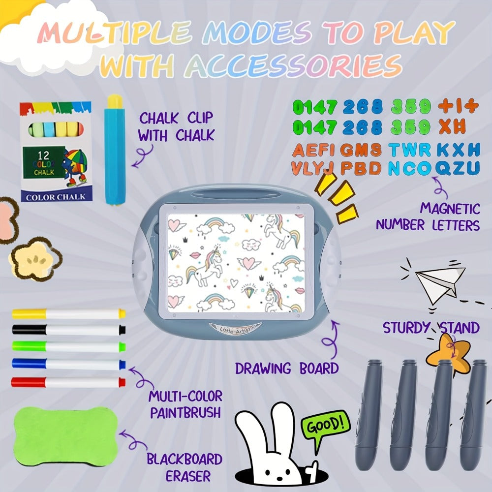 Double-Sided Kids Drawing Easel with Foldable Tabletop Stand, Chalkboard, Whiteboard and Six Color Options — image 16