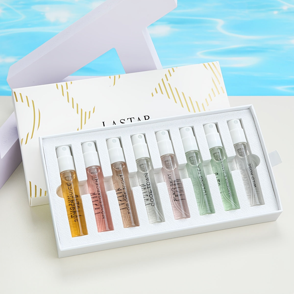 8 Piece Women's Perfume Gift Set Travel Size Mini EDT Bottles - Patchouli Fresh Floral Scents for Bath Time, Home Spa and Per