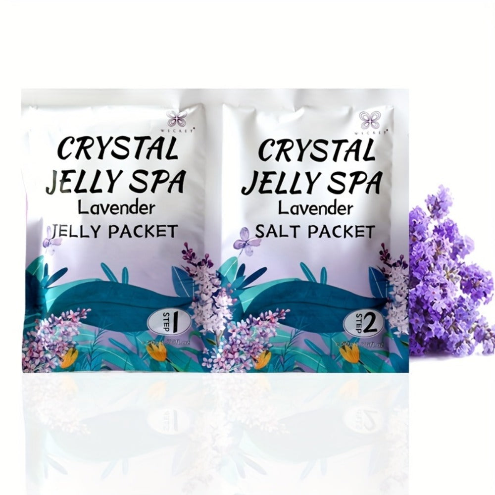 Foot Soak for Dry Cracked Feet Jelly Spa Bubble Bath Salt – Moisturizing Exfoliating Foot Care Treatment, Honey Lavender Lemo