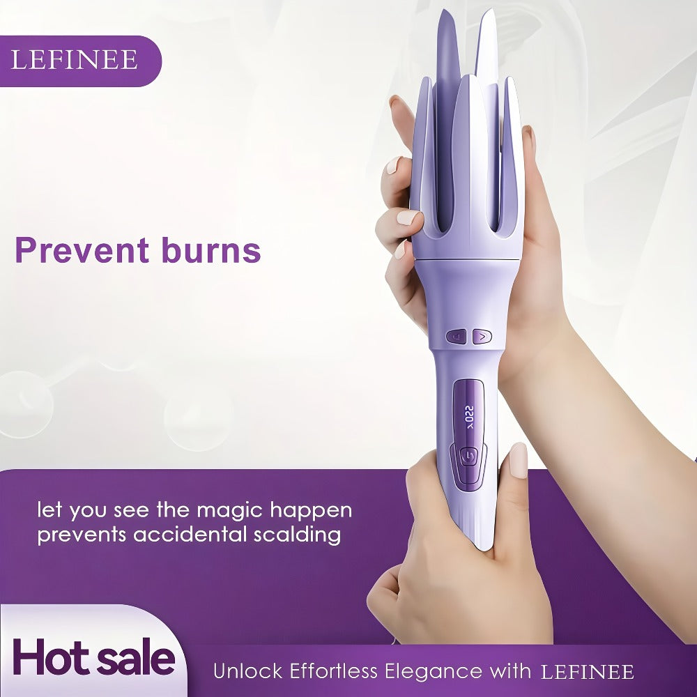 Automatic Rotating Curling Iron 4 Temperature Settings 40M Negative Ion Ceramic Barrel, for Home, Travel and Salon Hair Styli