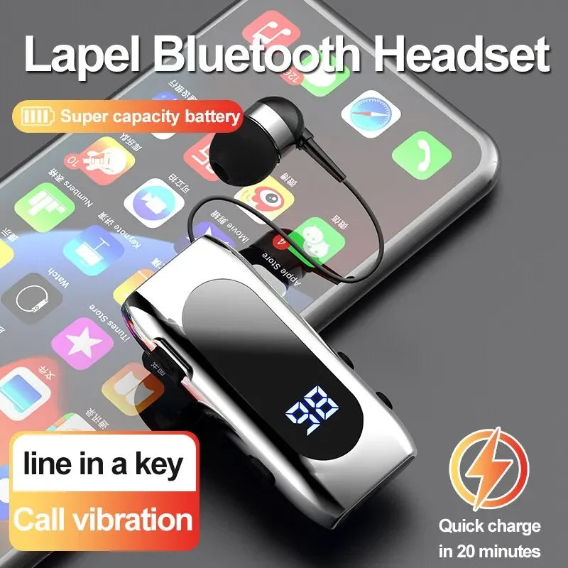 Business Sports Telescopic Cable Collar Clip 5.2 Smart Mini Bluetooth Earphones