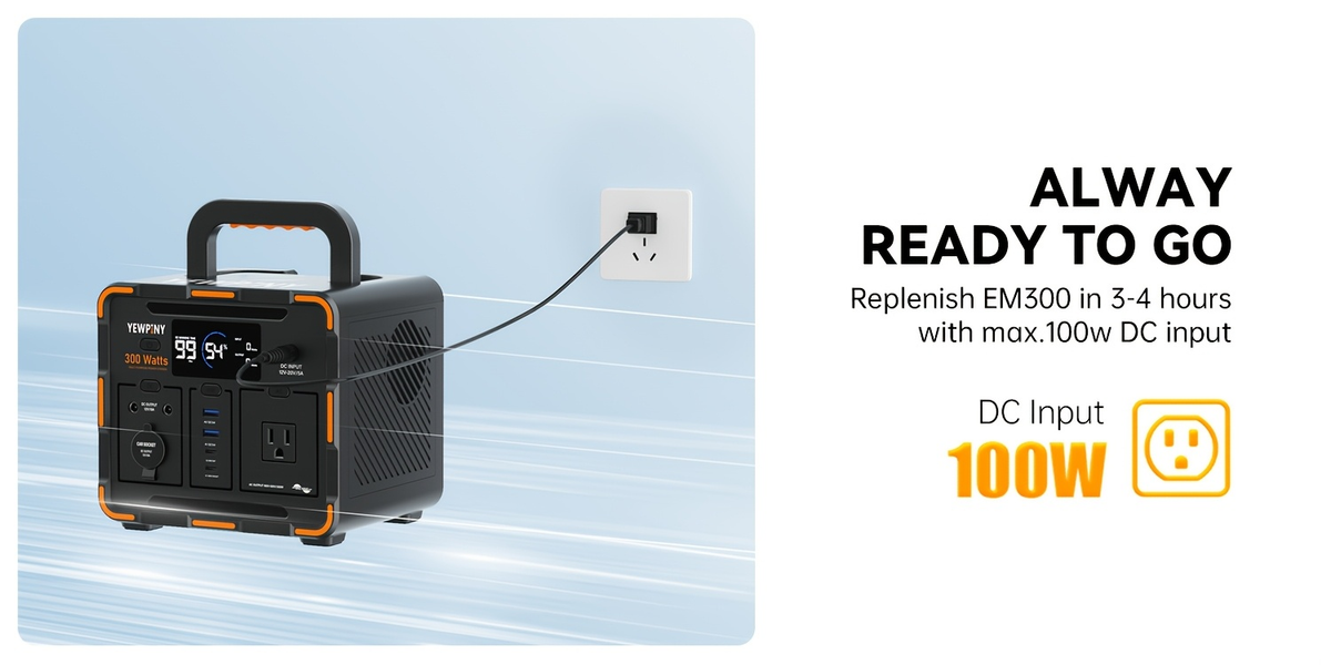 Portable Power Station 259Wh 300W or 599Wh 600W with AC, DC, USB, LiFePO4 Cell Pack and LED Light — image 16