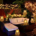 Solar Outdoor Lights Bohemian Bamboo Hanging Lanterns, Warm White, 1/2/4 Piece Sets for Patio Decor — image 1