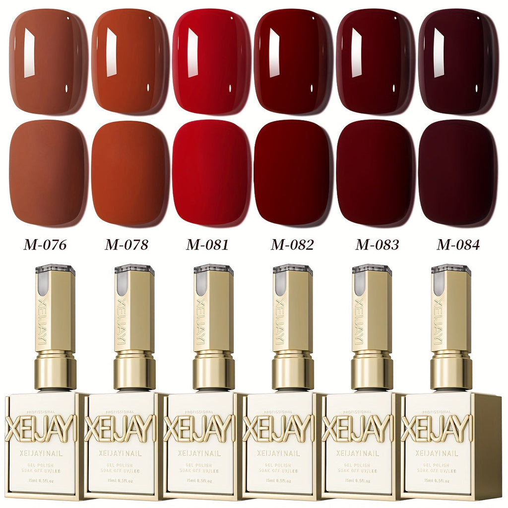 Gel Nail Polish Set with XEIJAYI Label, 6 Nude Pink Jelly Colors in Shades 76, 78 and 81 to 84 — image 13