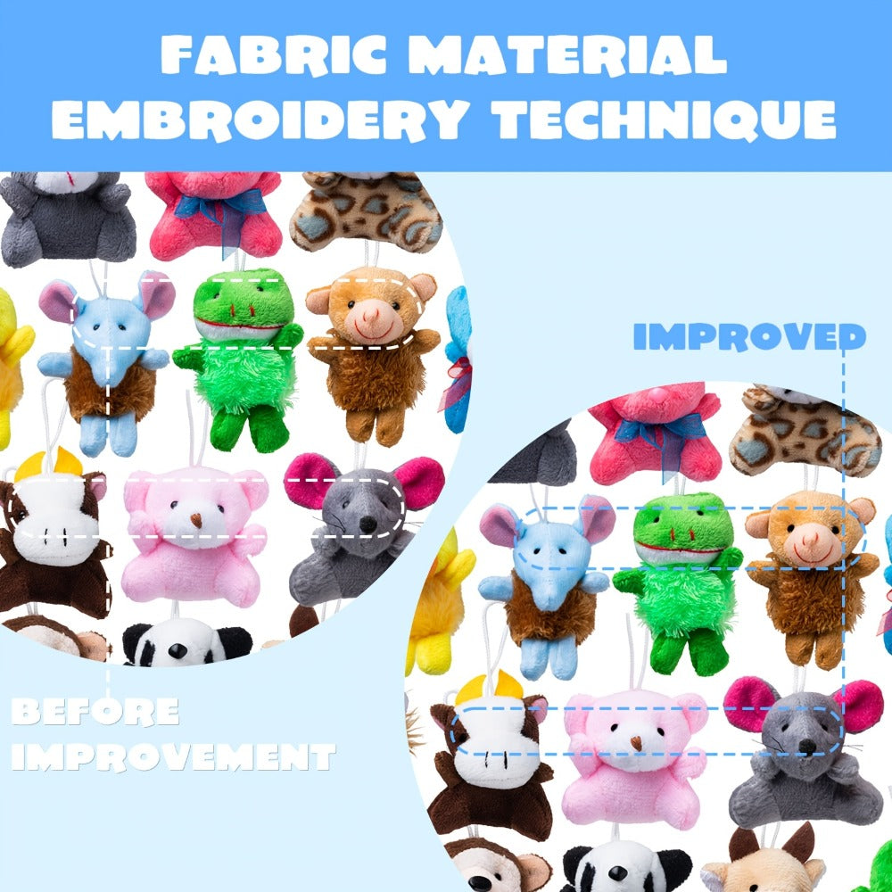Mini Animal Plush Toy Assortment 72 Pack Bulk, 2.5-3 Inch Stuffed Animals for Party Favors, Carnival Prizes — image 9