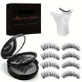 Waterproof 3D Magnetic Lashes 8Pcs Reusable Double Strip False Eyelashes Set with Clips & Glue – Natural Look for Women, Dail
