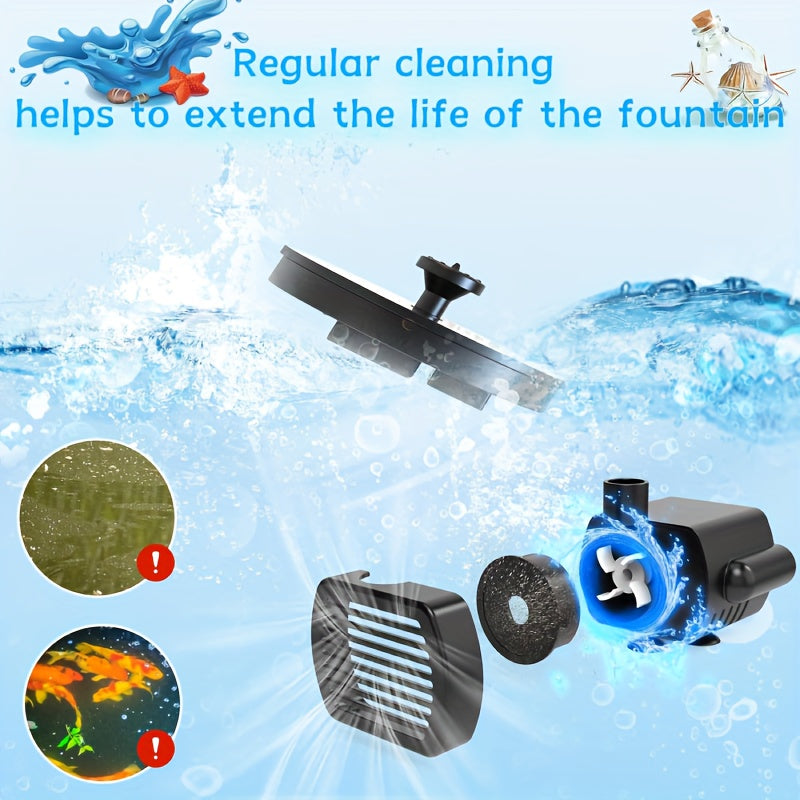 Solar Fountain Pump for Garden, Patio and Yard Use, with the Listed Configuration, for Everyday Use and Organized Storage — i