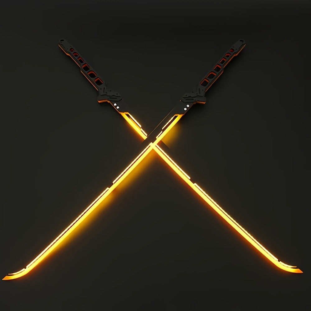 LED Samurai Sword Cyberpunk Glowing Katana 80cm, Acrylic Light-Up Blade for Halloween Costume Party Cosplay Sci-Fi Anime Prop