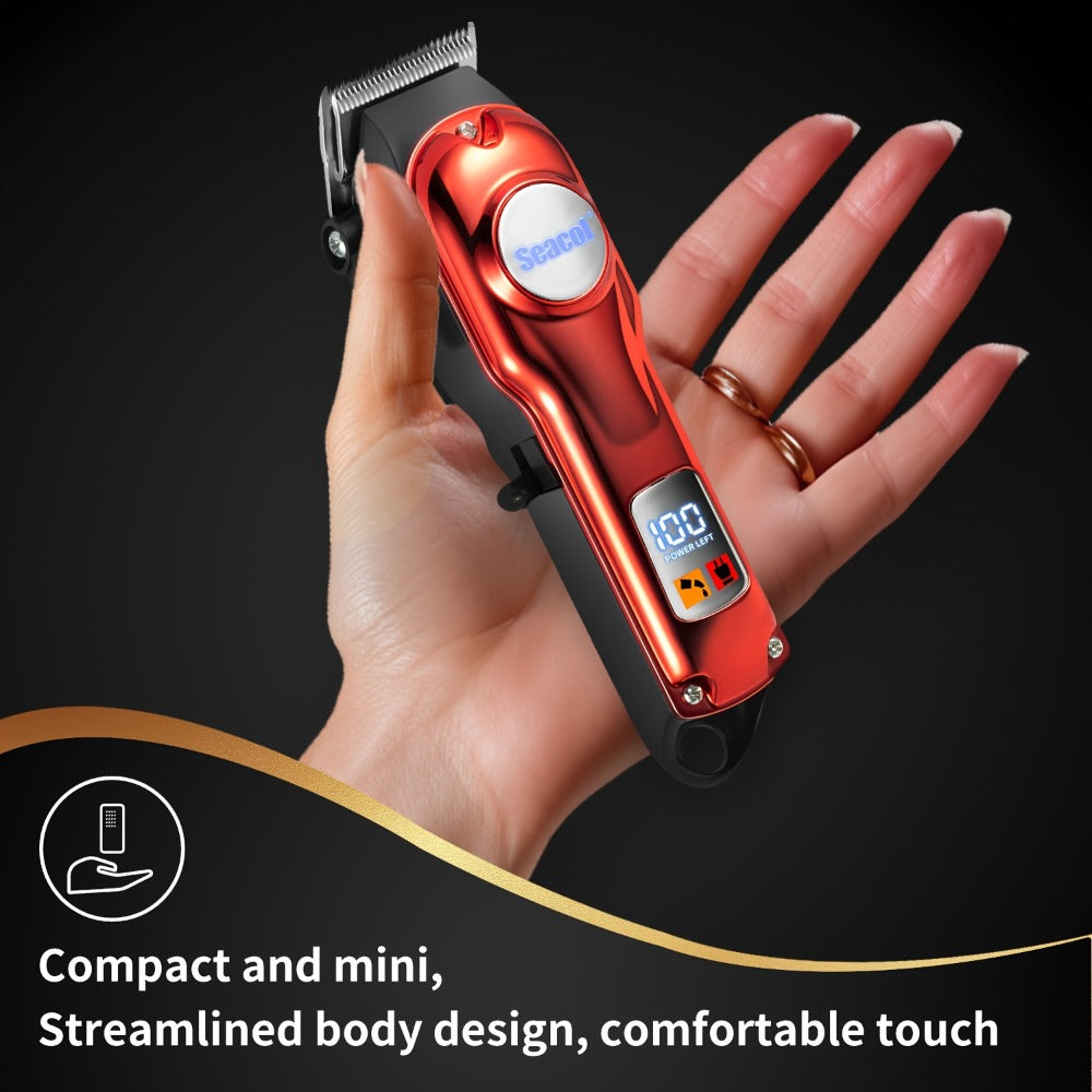 900mAh LCD Hair Clippers for Men – USB Rechargeable Cordless Electric Trimmer with Limit Combs & Cleaning Brush — image 7