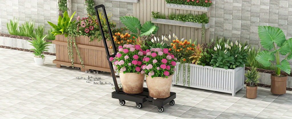Folding Hand Truck Dolly, Collapsible Luggage Cart with 6 Wheels & 2 Elastic Straps for Moving, Travel — image 21