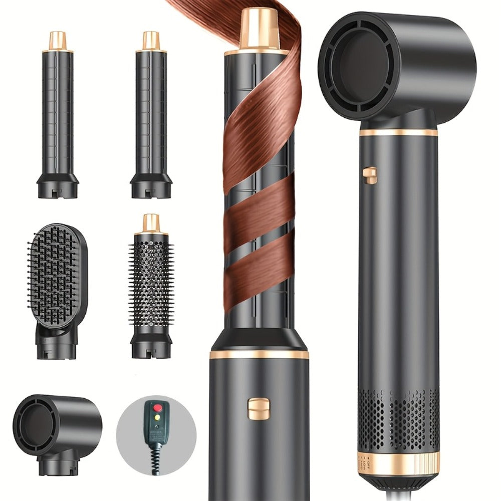 5-in-1 Hot Air Brush Negative Ion Hair Styler Blow Dryer Curler Straightener Volumizer, for Home, Travel and Salon Hair Styli