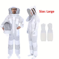 Beekeeping Suit Triple Layer Sting-Resistant Gloves 2 Veils S-3XL for Garden, Patio and Yard Use — image 3