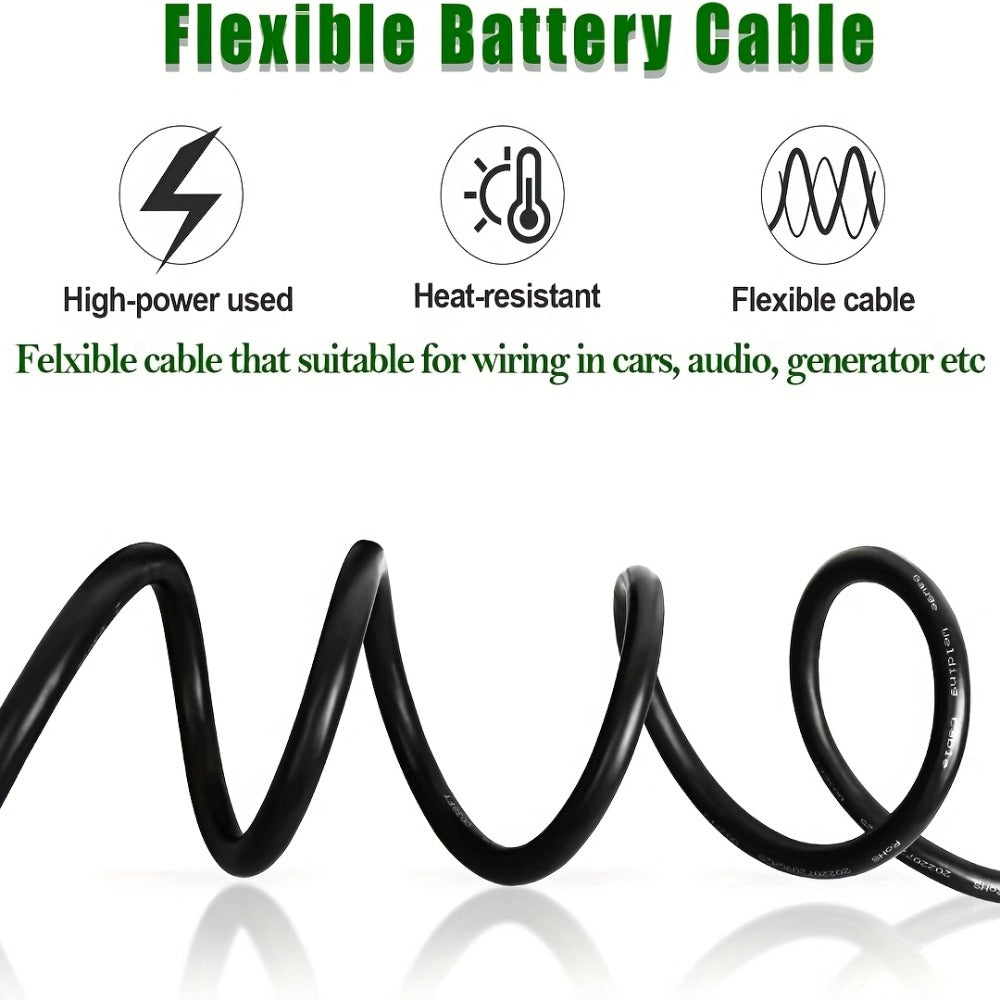 8 AWG OFC Copper Wire Cable Red & Black Set 8 Gauge Welding Cable for Automotive Battery Marine Generator Solar Wiring – 3FT 