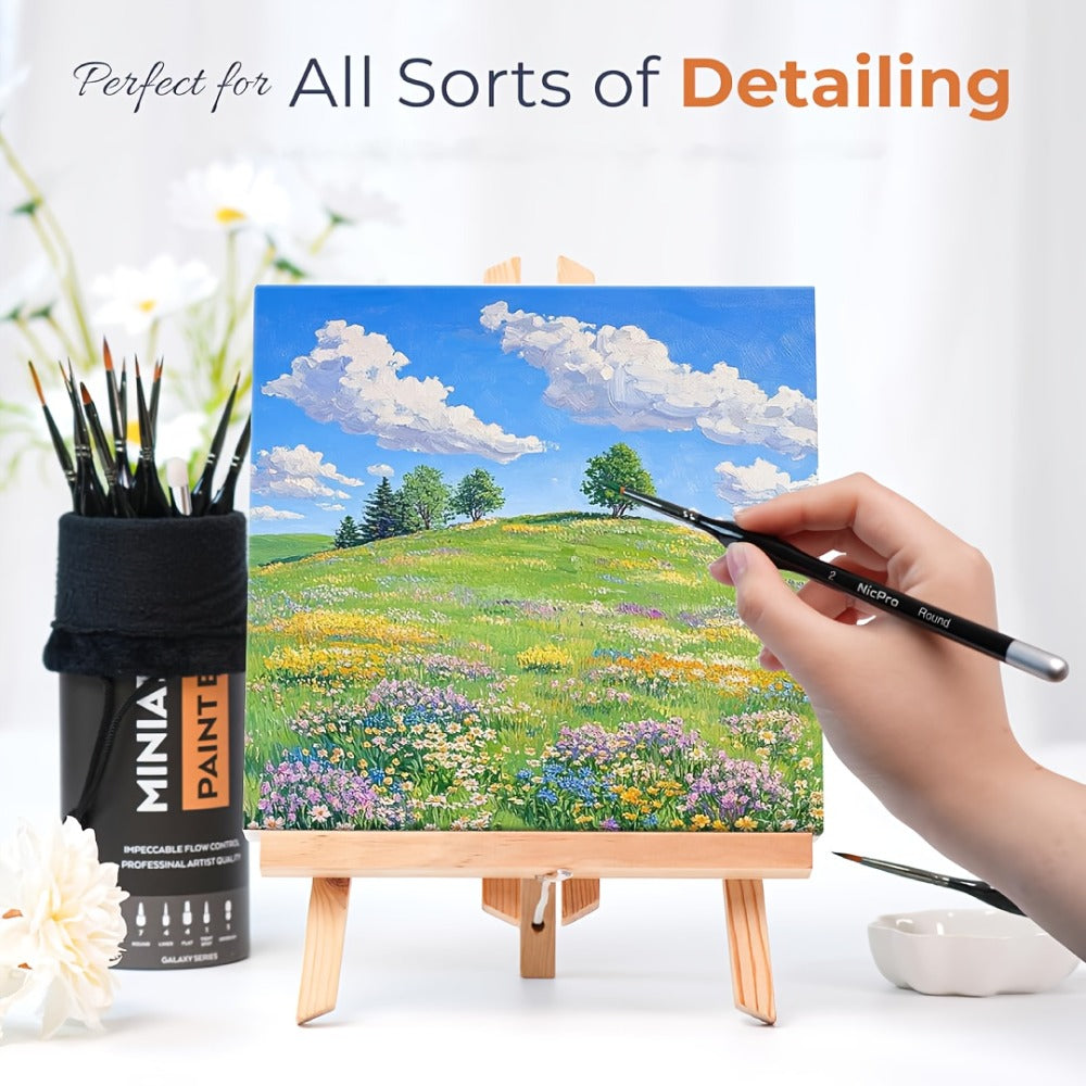 Miniature Paint Brush Set 16 & 24 Pcs, Professional Fine Detail Painting Kit with Brush Holder & Carry Bag — image 6
