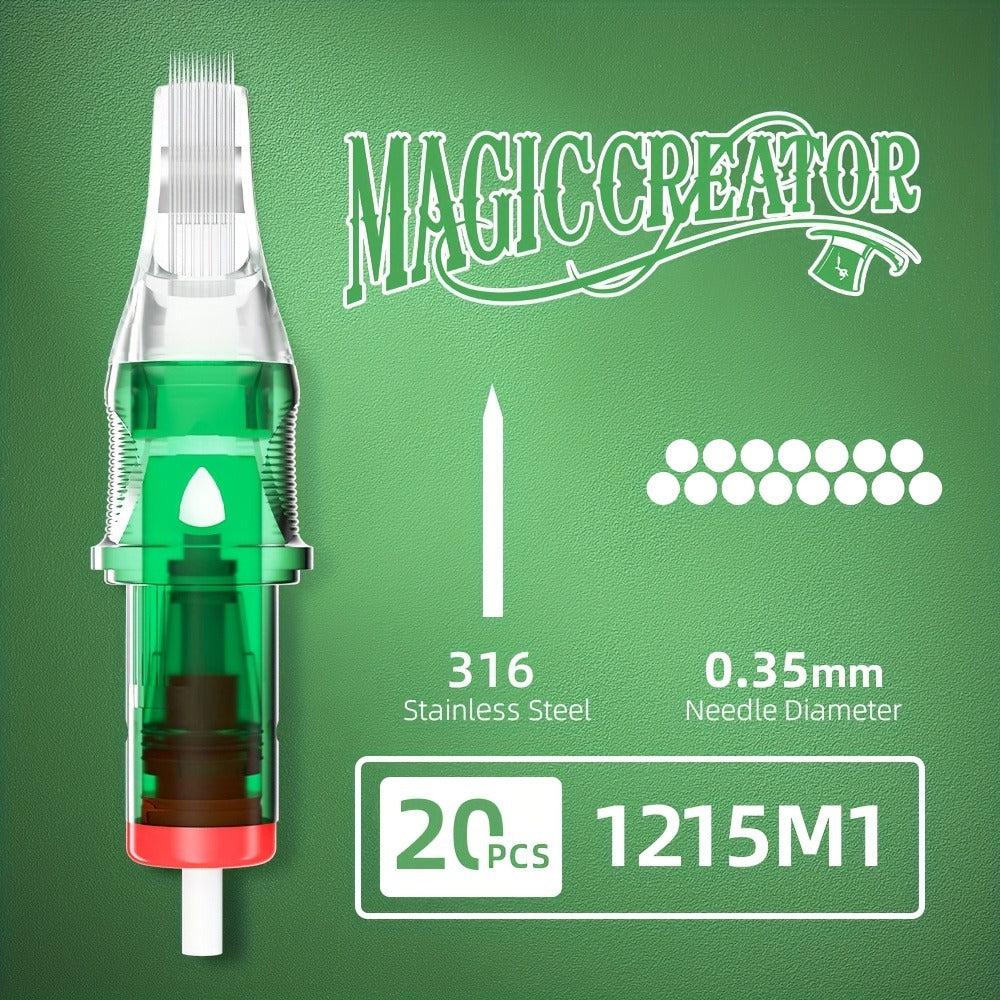 Tattoo Cartridge Needles with MAGICCREATOR Label, 20-Piece Box with 25 RL RS CM M1 Options — image 33