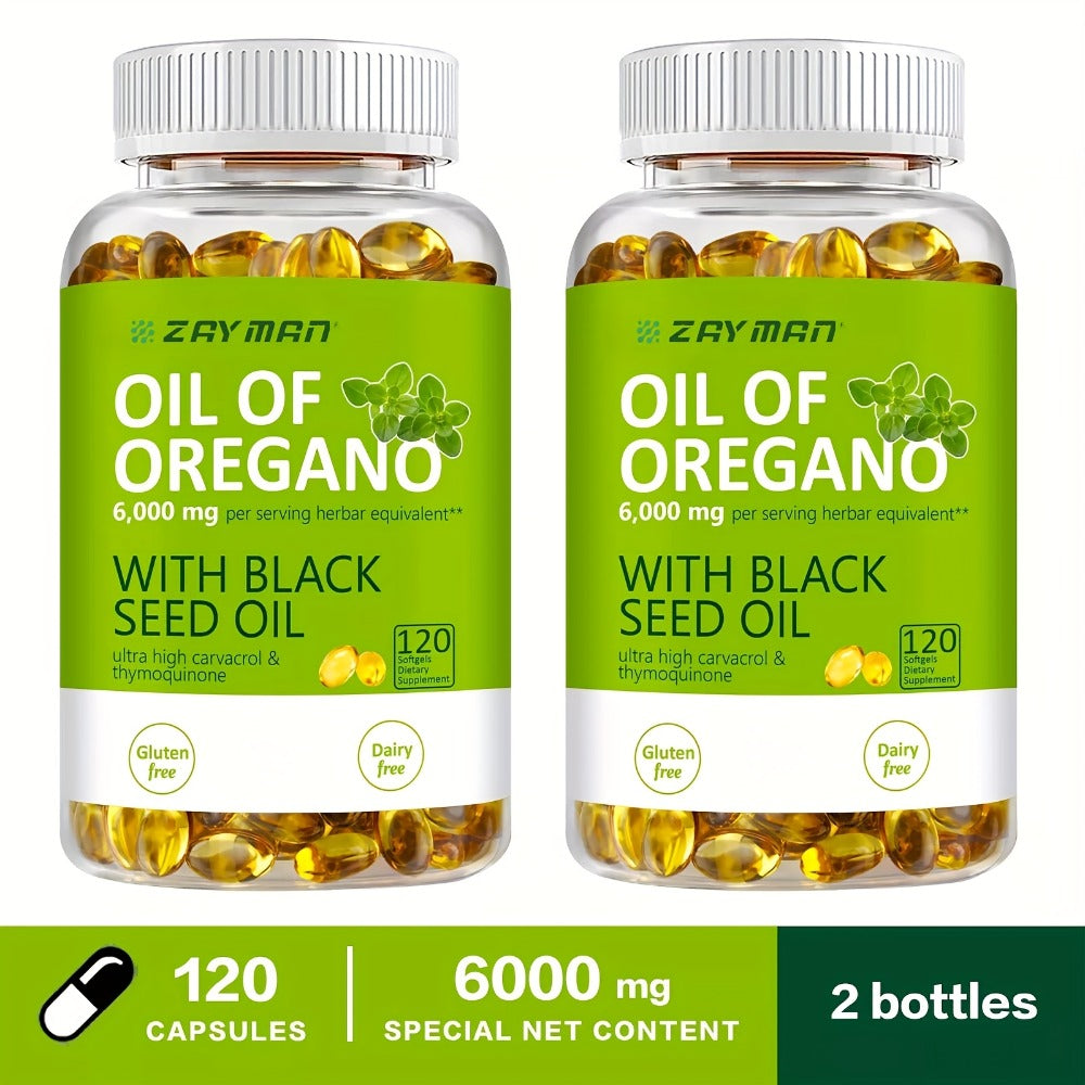 Herbal Supplements with ZEYMAN Label, Oregano Oil 6000mg and Black Seed Oil 200mg Softgels, 120 Count — image 5