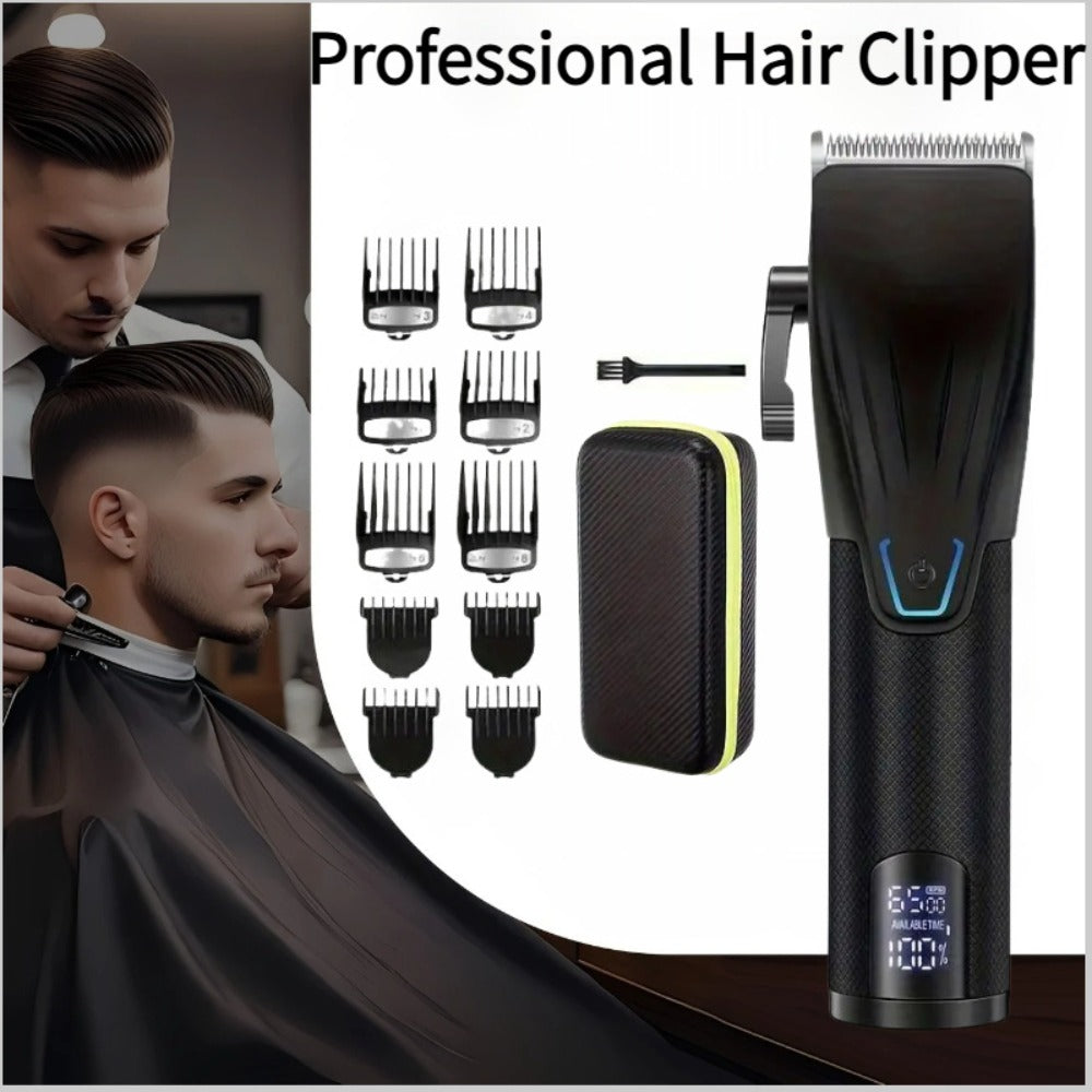 LED Hair Clipper for Men – USB-C Rechargeable Cordless Beard Trimmer with LED Display & 4 Guide Combs, Barber-Grade Home Hair