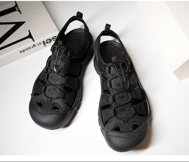 Men's Thick Bottom Toe Cap Beach Upstream Plus Size Outdoor Casual Shoes