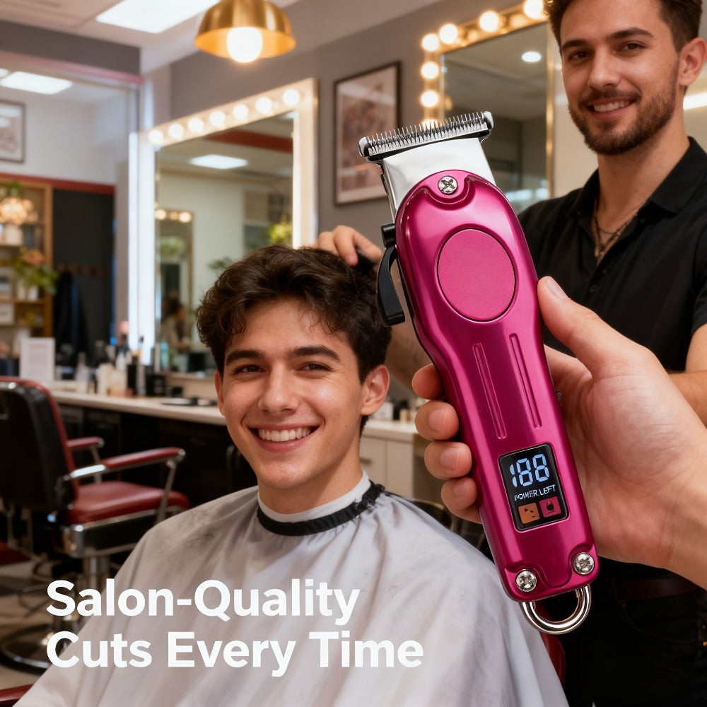 Cordless Hair Clipper Set for Men & Women – Professional Wireless Barber Clippers with T-Blade Trimmer, LED Screen, Adjustabl