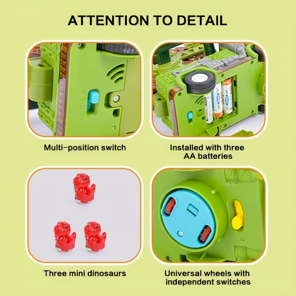 Toddler Dinosaur Track Set Orbital Triceratops Electric Stair Slide Roller Coaster Toy with Music and Lights — image 9