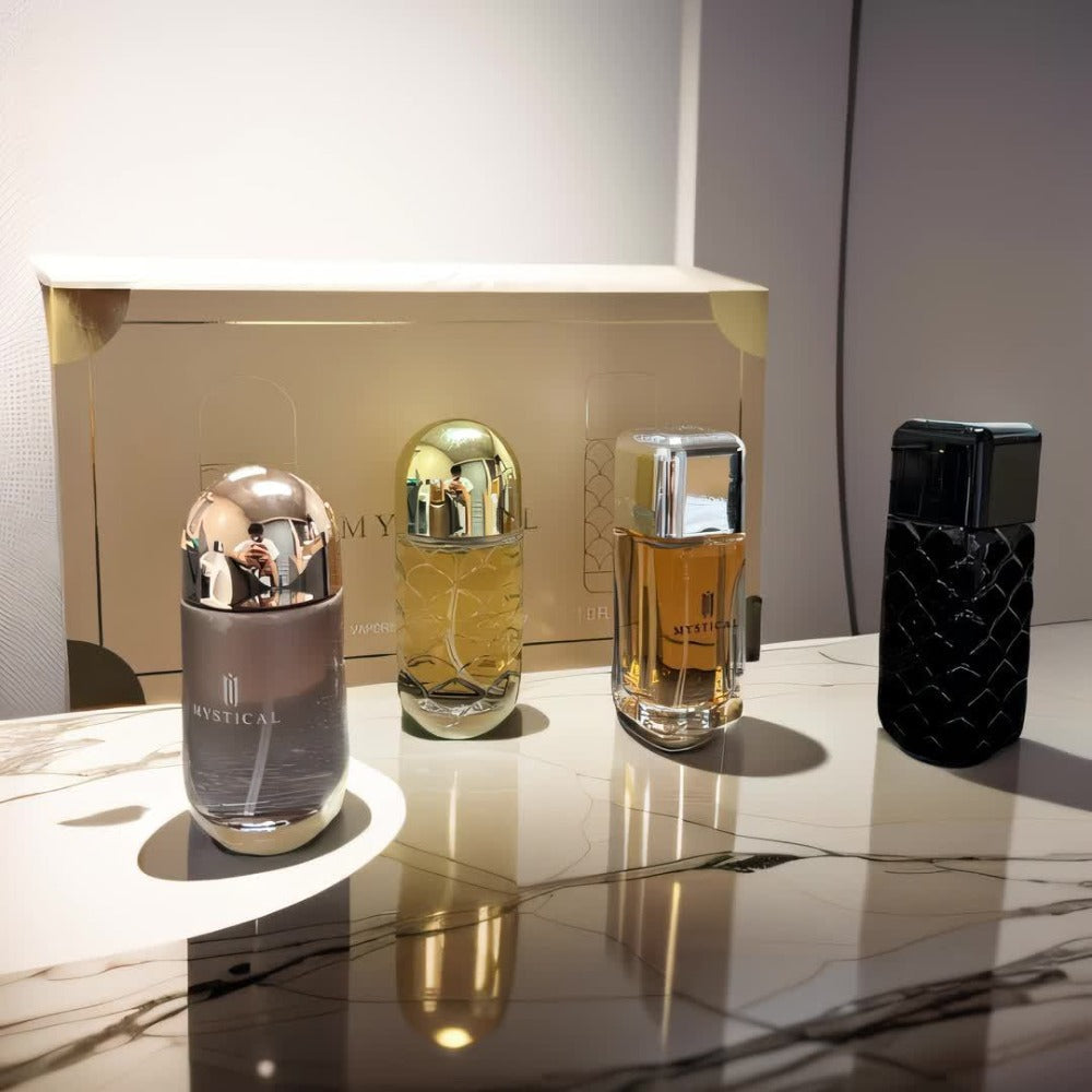 Perfume Gift Set Four Mini Spray Bottles in 20ml or 30ml Sizes with Mixed Bottle Shapes and Fitted Box — image 11