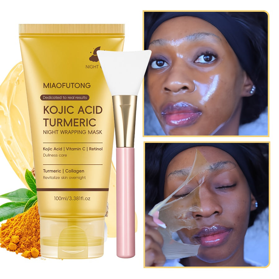 Kojic Acid Turmeric Face Mask with Vitamin C, Peeling Mask for, Deep Cleansing, Oil Control & Glowing Skin — image 8