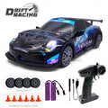 Alloy RC Drift Car 1:24 Scale 4WD 28KM/H with Drift Tires LED Lights Barricades & 2 Batteries — image 13