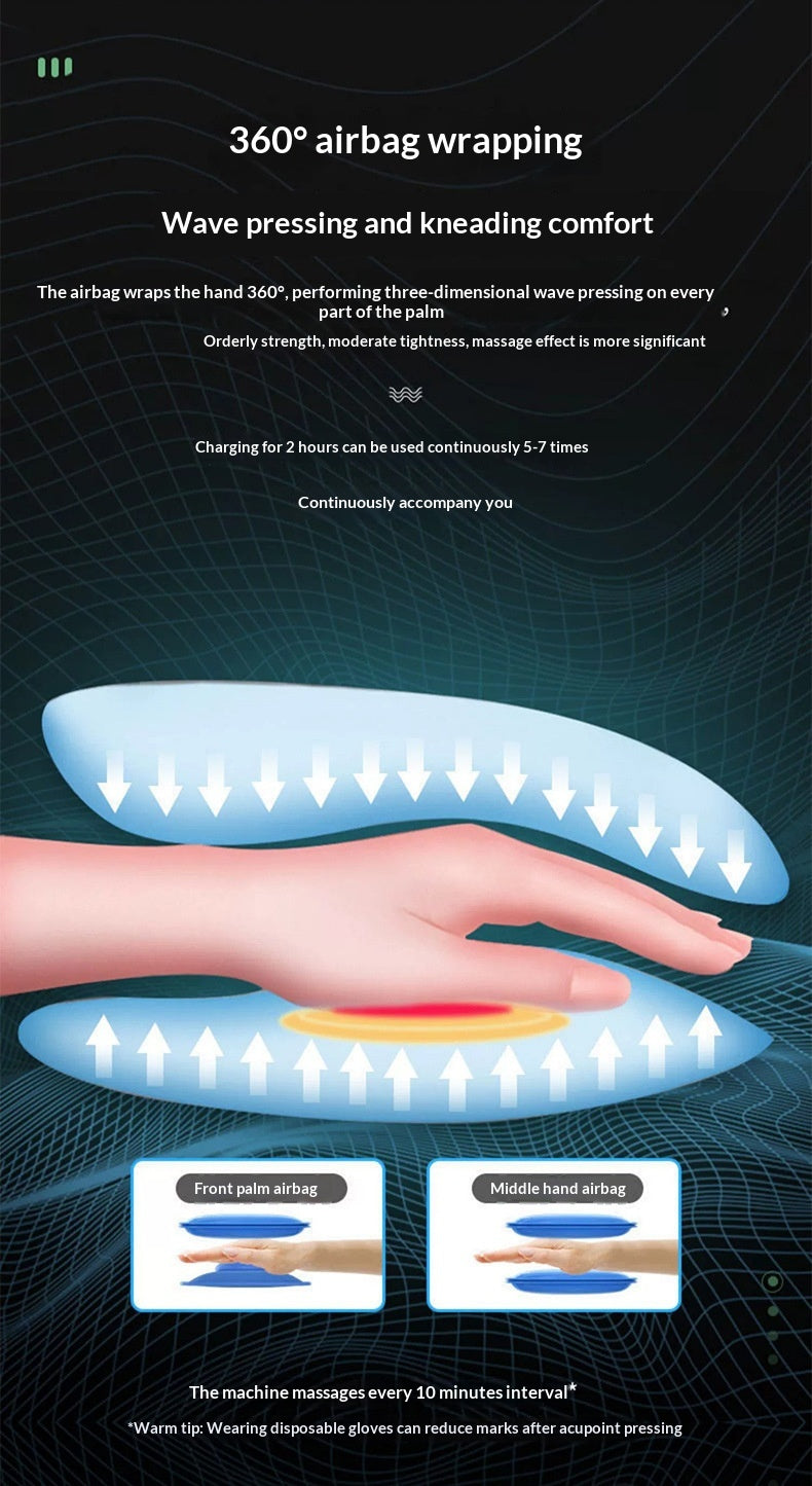Portable Electric Hand Massager With Hot Compress Air Pressure To Relieve Hand Fatigue
