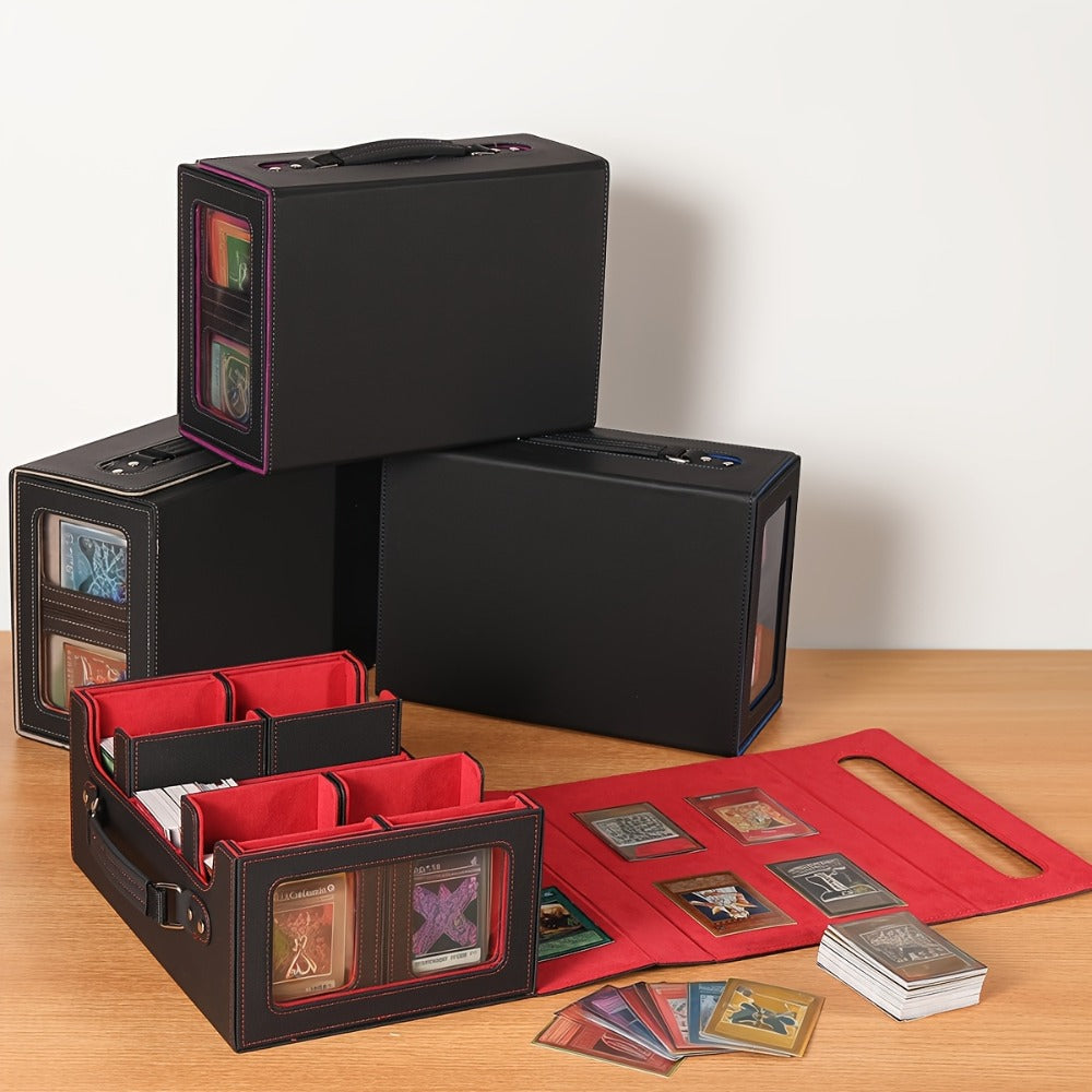 5-in-1 Card Storage Box 400+ Cards – Detachable Sports Card Organizer Display Case for Pokemon MTG Baseball Football TCG Trad
