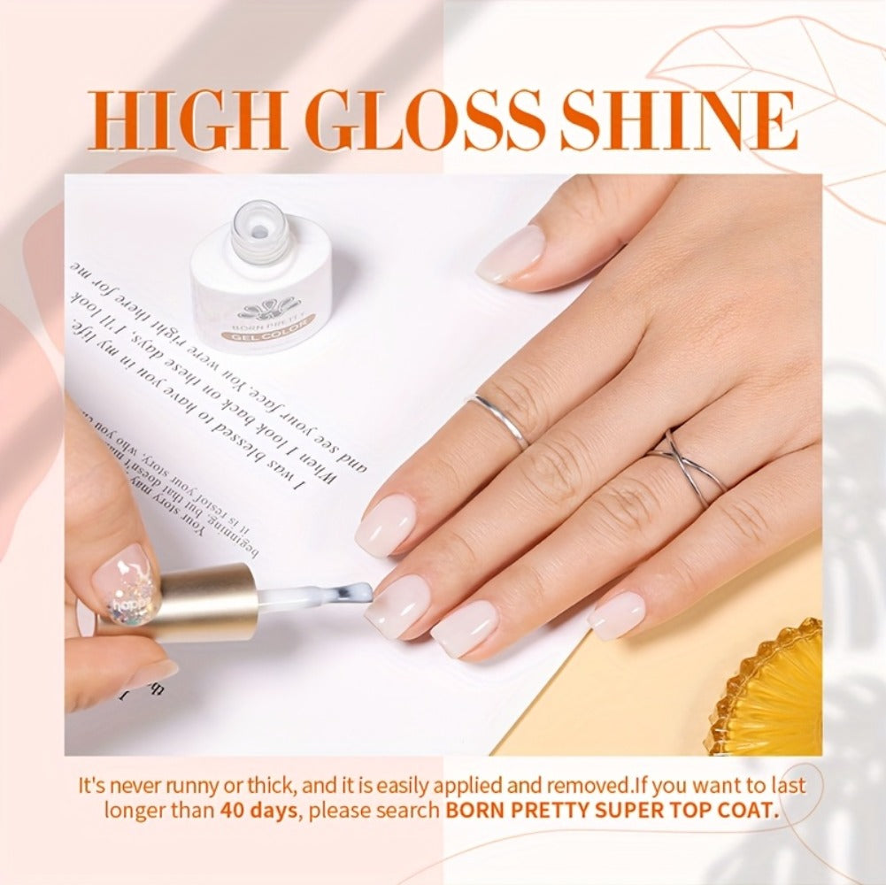 Gel Nail Polish in 10ml Translucent Jelly with 6 Milky, Snow-Glitter and Nude Shade Options — image 26