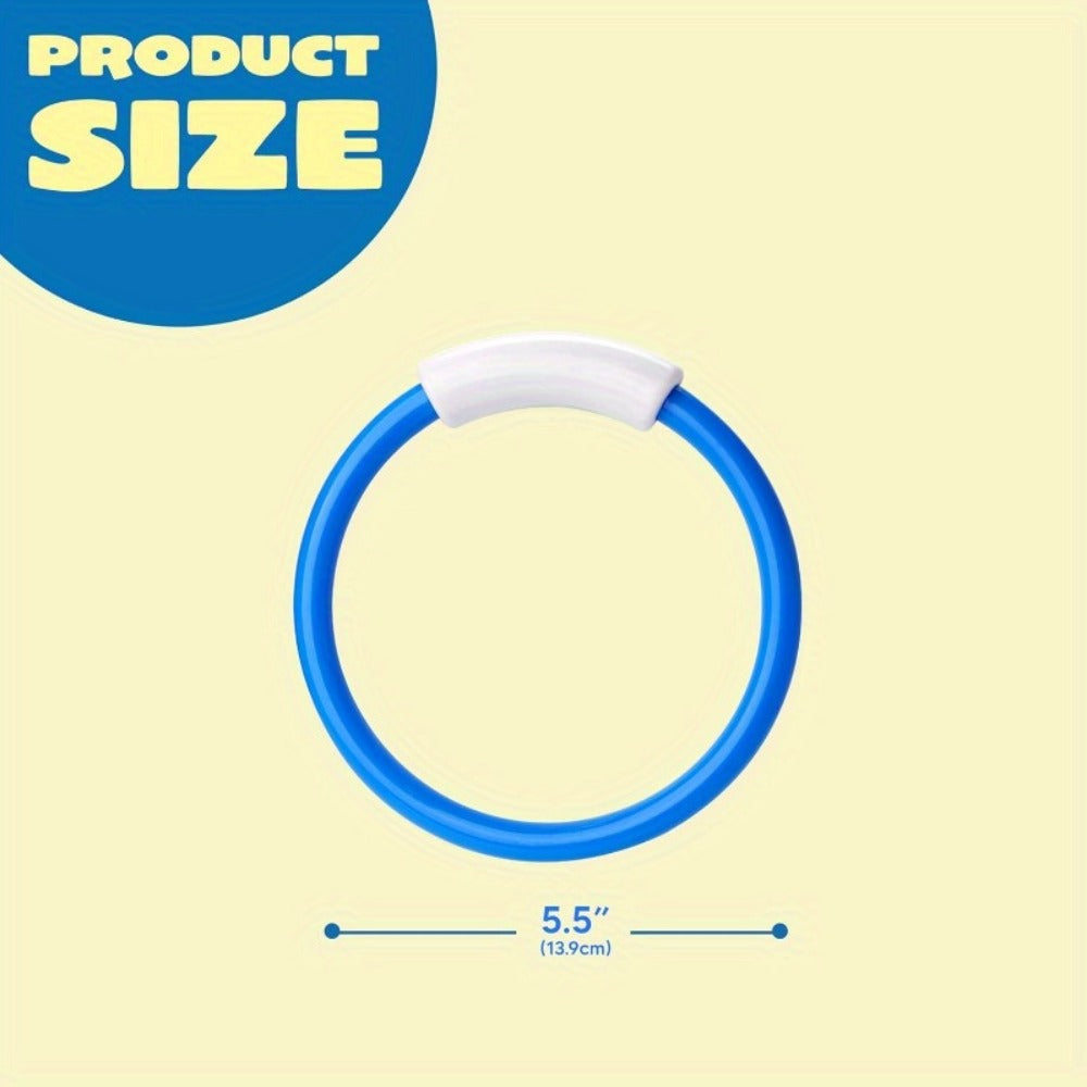 Diving Rings Pool Toys for Kids 8 Pack, Colorful Sinking Dive Rings Underwater Swimming Training Set for Boys & Girls — image
