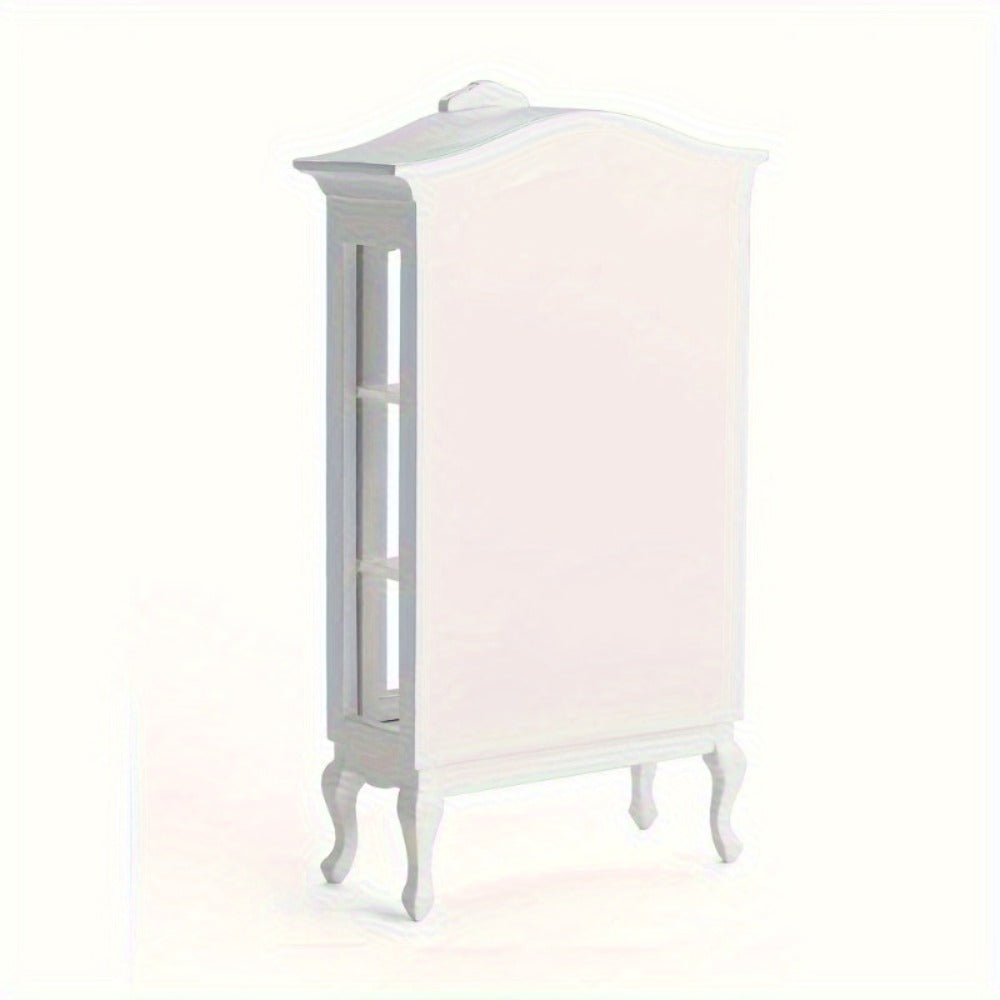 White Miniature Dollhouse Display Cabinet with Mirrored Back, Three Clear Shelves and 16 cm Height — image 5