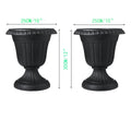 Plastic Urn Planters 2 Pack Outdoor Indoor Flower Pots with Pedestal Front Porch Decor Garden Patio Wedding Party Home Decor 
