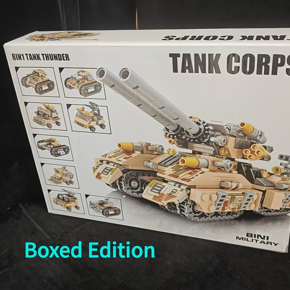 1628-Piece 8-in-1 Tank Building Block Model with White, Yellow, Bagged and Boxed Checkout Options — image 9
