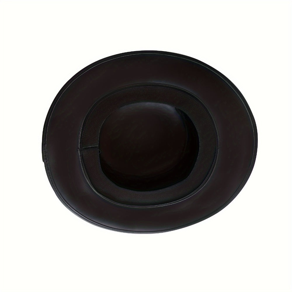 Genuine Leather Top Hat Steampunk Gentleman Shapeable Brim, Real Cowhide Low Crown Topper for Men & Women S-3XL — image 12