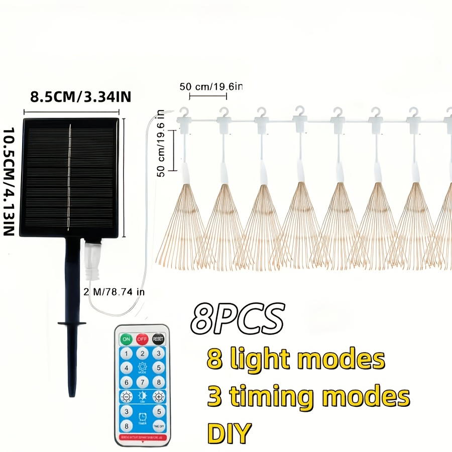 Solar Starburst Ball Light Set with Eight 480-LED Pieces, Remote Control and Three Color Options — image 7