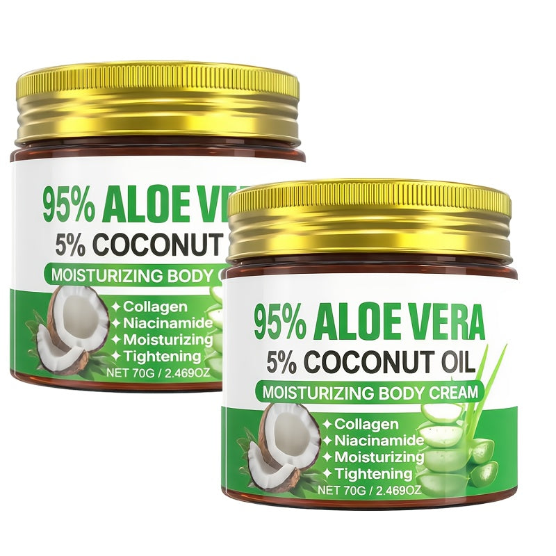 Aloe Vera Collagen Face Cream, Two Jar Set with Hyaluronic Acid and Coconut Oil for Daily Moisture — image 12
