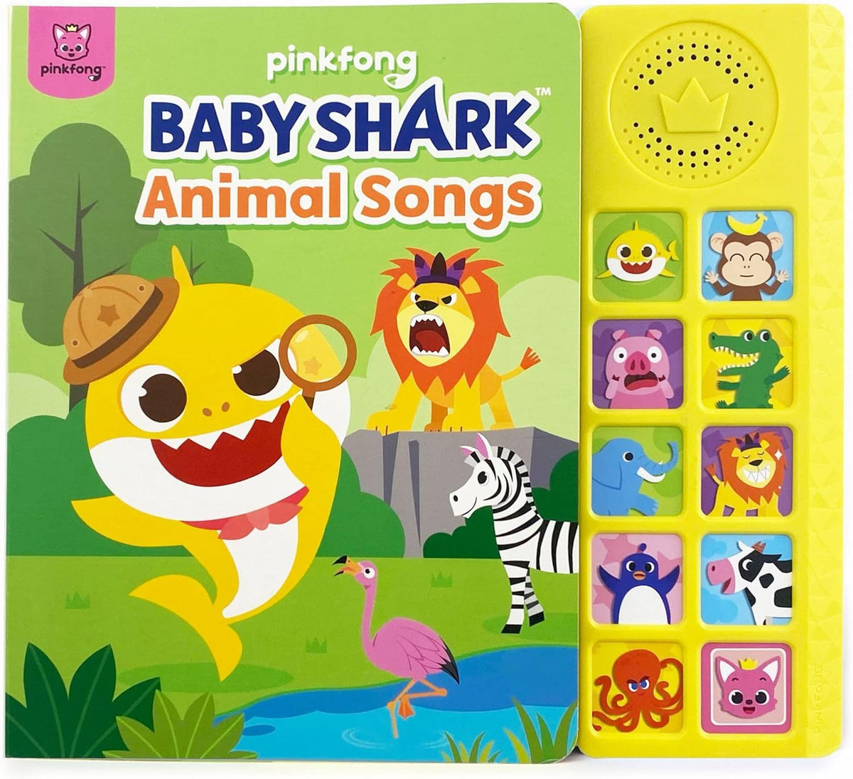 Baby Shark Sound Book for Toddlers, Pinkfong 10-Button Interactive Animal Songs Sing-Along Nursery Rhymes Learning Book Kids 