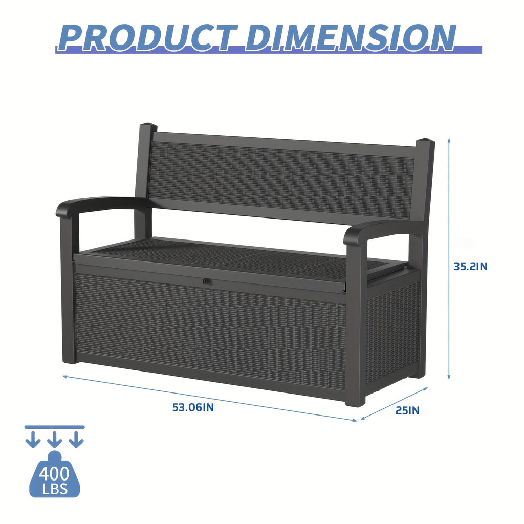 Deck Box | Outdoor Storage Bench Patio Rattan Pool Tools 400 LB Seat — image 2